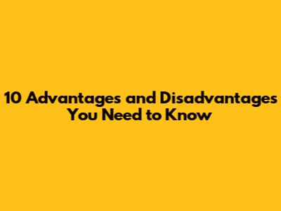 10 Advantages and Disadvantages You Need to Know