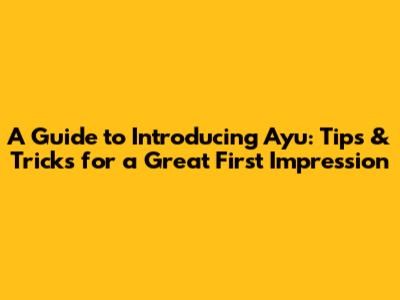 A Guide to Introducing Ayu: Tips & Tricks for a Great First Impression