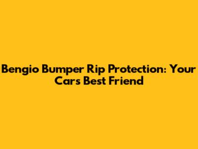 Bengio Bumper Rip Protection: Your Car's Best Friend