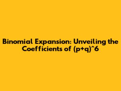 Binomial Expansion: Unveiling the Coefficients of (p+q)^6