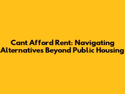 Can't Afford Rent: Navigating Alternatives Beyond Public Housing
