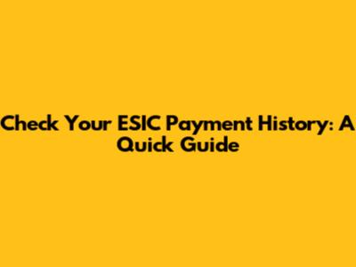 Check Your ESIC Payment History: A Quick Guide