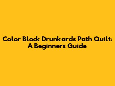 Color Block Drunkard's Path Quilt: A Beginner's Guide