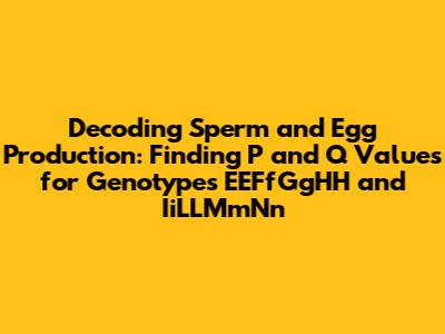 Decoding Sperm and Egg Production: Finding P and Q Values for Genotypes EEFfGgHH and IiLLMmNn