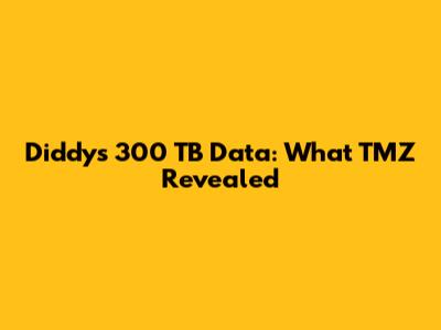 Diddy's 300 TB Data: What TMZ Revealed