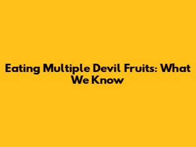 Eating Multiple Devil Fruits: What We Know