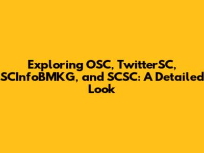 Exploring OSC, TwitterSC, SCInfoBMKG, and SCSC: A Detailed Look