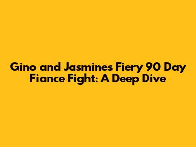 Gino and Jasmine's Fiery 90 Day Fiance Fight: A Deep Dive