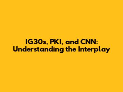 IG30s, PKI, and CNN: Understanding the Interplay