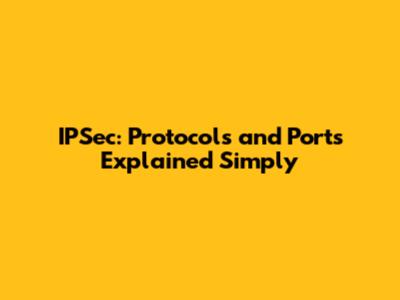 IPSec: Protocols and Ports Explained Simply