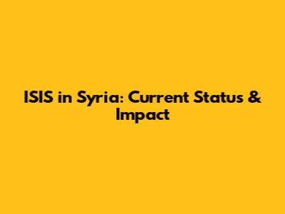 ISIS in Syria: Current Status & Impact