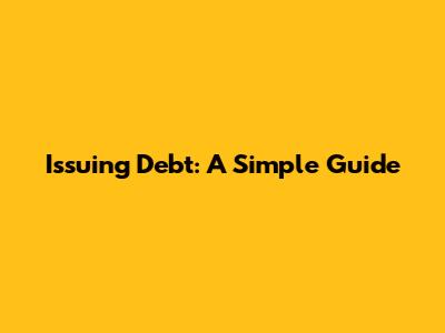 Issuing Debt: A Simple Guide