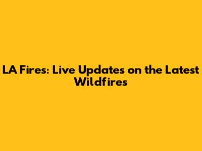 LA Fires: Live Updates on the Latest Wildfires
