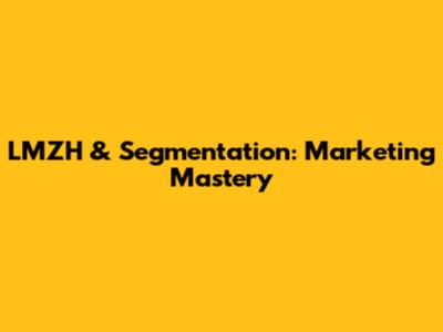 LMZH & Segmentation: Marketing Mastery