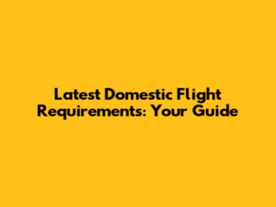 Latest Domestic Flight Requirements: Your Guide