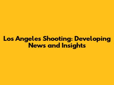 Los Angeles Shooting: Developing News and Insights