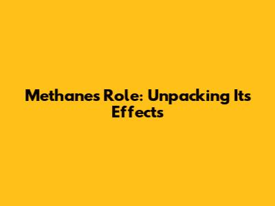 Methane's Role: Unpacking Its Effects