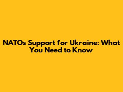 NATO's Support for Ukraine: What You Need to Know