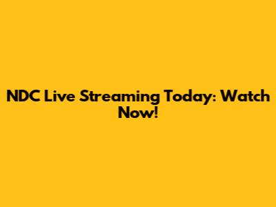 NDC Live Streaming Today: Watch Now!
