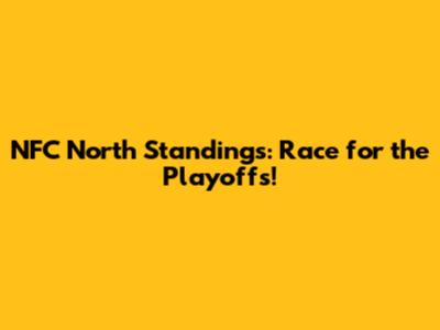 NFC North Standings: Race for the Playoffs!