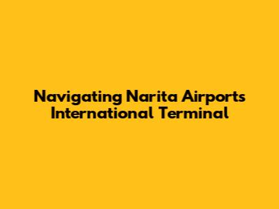 Navigating Narita Airport's International Terminal
