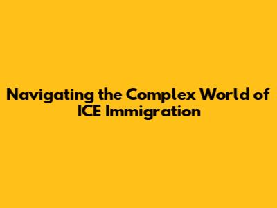 Navigating the Complex World of ICE Immigration