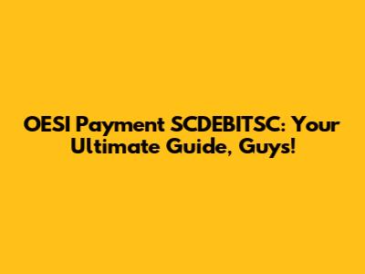 OESI Payment SCDEBITSC: Your Ultimate Guide, Guys!
