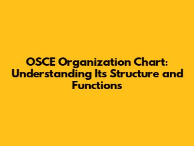 OSCE Organization Chart: Understanding Its Structure and Functions