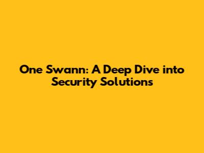 One Swann: A Deep Dive into Security Solutions