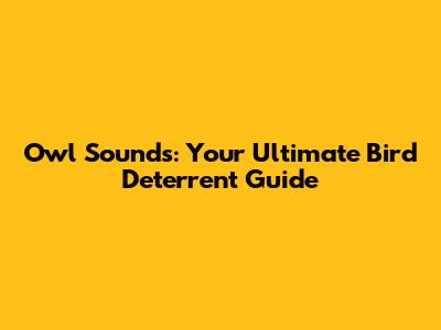 Owl Sounds: Your Ultimate Bird Deterrent Guide