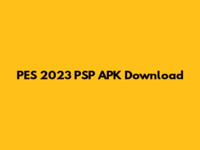 PES 2023 PSP APK Download