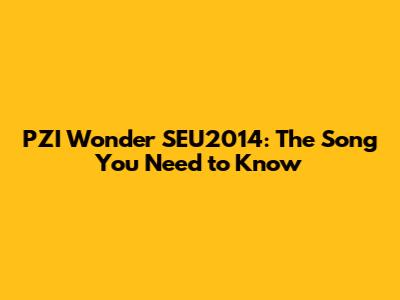 PZI Wonder SEU2014: The Song You Need to Know