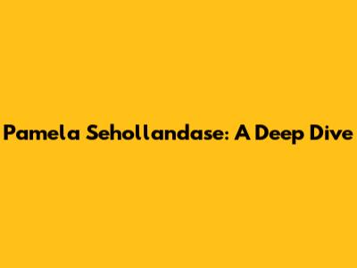 Pamela Sehollandase: A Deep Dive