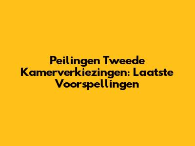 Peilingen Tweede Kamerverkiezingen: Laatste Voorspellingen