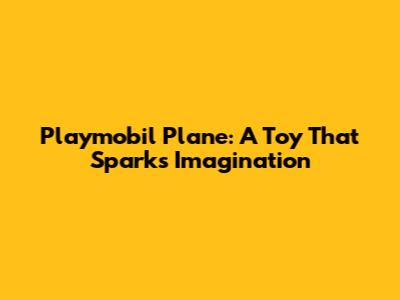 Playmobil Plane: A Toy That Sparks Imagination