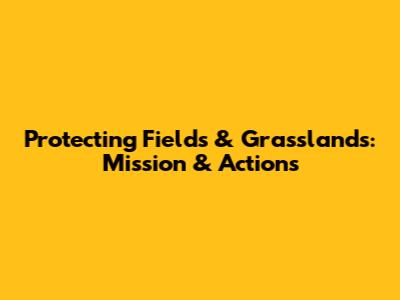 Protecting Fields & Grasslands: Mission & Actions