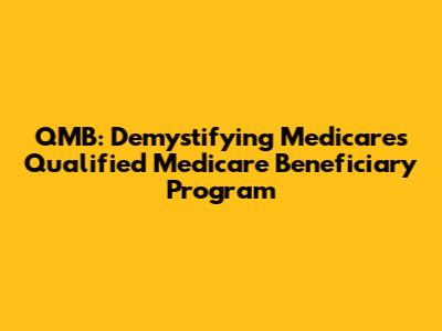QMB: Demystifying Medicare's Qualified Medicare Beneficiary Program
