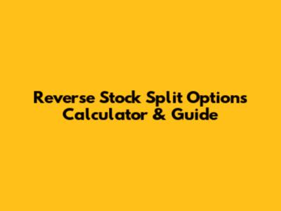 Reverse Stock Split Options Calculator & Guide