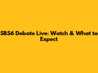 SBS6 Debate Live: Watch & What to Expect