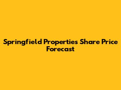 Springfield Properties Share Price Forecast