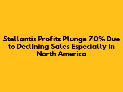 Stellantis Profits Plunge 70% Due to Declining Sales Especially in North America