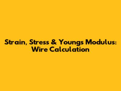 Strain, Stress & Young's Modulus: Wire Calculation