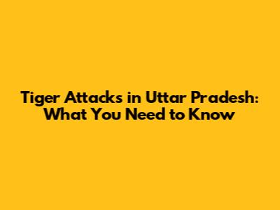 Tiger Attacks in Uttar Pradesh: What You Need to Know