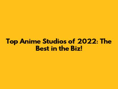 Top Anime Studios of 2022: The Best in the Biz!