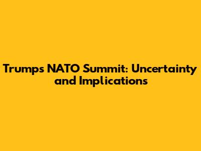 Trump's NATO Summit: Uncertainty and Implications