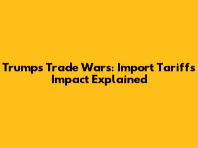 Trump's Trade Wars: Import Tariffs Impact Explained