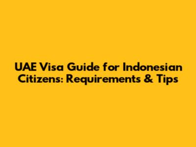 UAE Visa Guide for Indonesian Citizens: Requirements & Tips