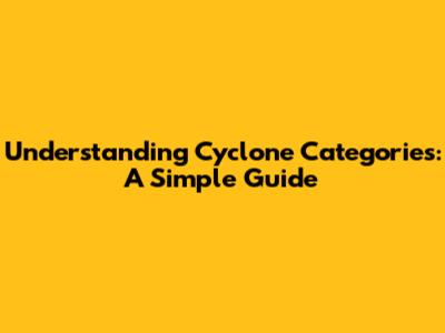 Understanding Cyclone Categories: A Simple Guide