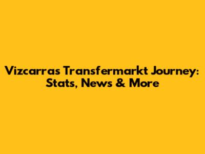 Vizcarra's Transfermarkt Journey: Stats, News & More