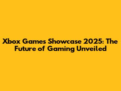 Xbox Games Showcase 2025: The Future of Gaming Unveiled